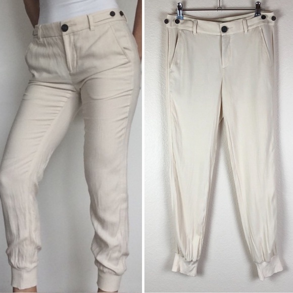 Vince Cream Jogger Pants Sz 2 - Picture 1 of 14